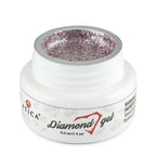 Atica Diamond Gel Purple 5ml – open jar with shimmering purple nail art gel.