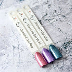 Atica Diamond Gel Red 5ml – open jar showing rich red glitter gel.