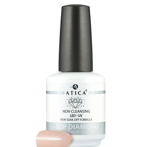 Diamond Top Coat 15 ml – no-wipe gel top coat with fine diamond shimmer

