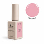 ATICA Dusty Pink Camouflage Top Coat 15ml bottle, muted dusty rose tinted glossy top coat