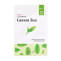 ETUDE Green Tea 0.2mm eye mask packet on a clean white background, featuring green tea leaf illustrations and a green 'Power Eye' badge.