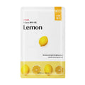 ETUDE Lemon 0.2mm Air Sheet mask packet, featuring a white and yellow design with illustrations of whole and sliced lemons.