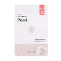 ETUDE Pearl Bright Complexion 0.2mm eye cream sheet mask in a white and pale pink pouch with Korean text and pearl illustrations.