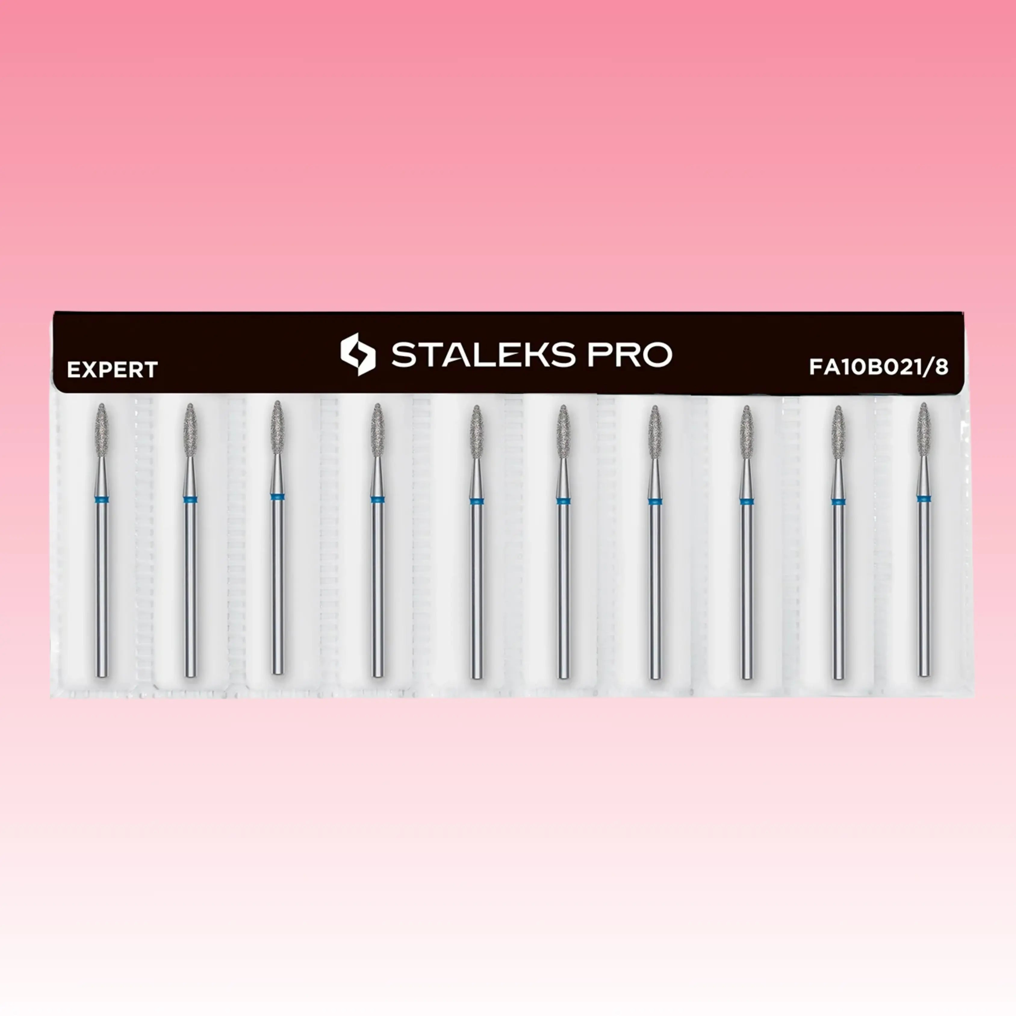 Flame-shaped diamond nail drill bit for refining cuticles, nail shaping, and podiatry treatments.