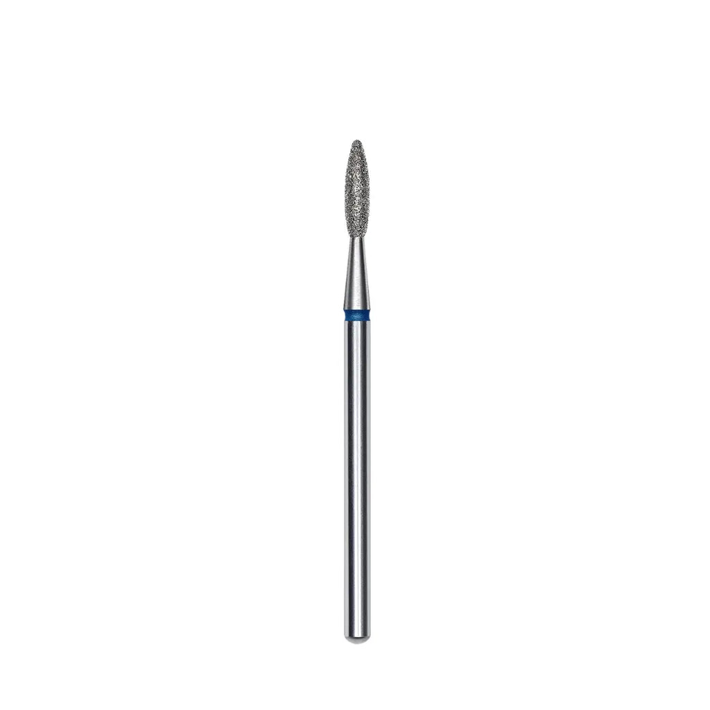 Blue notch medium abrasiveness diamond coating on flame shaped bit