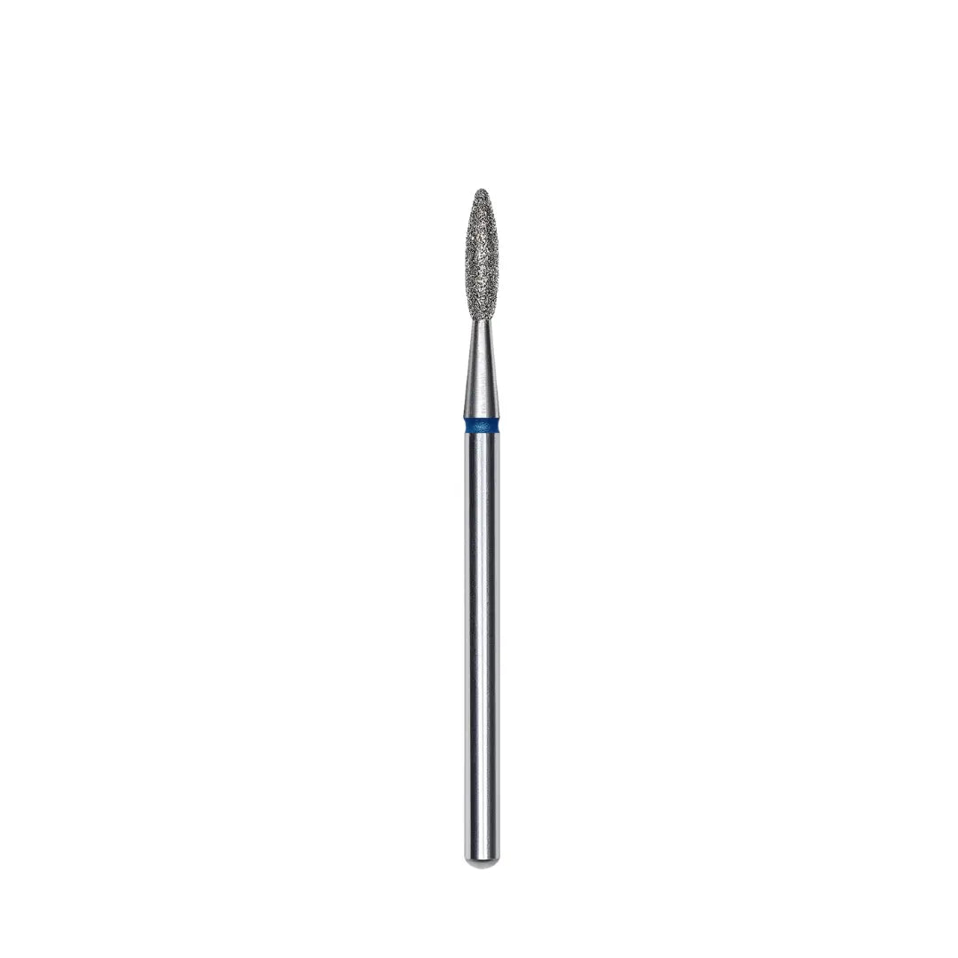 Blue notch medium abrasiveness diamond coating on flame shaped bit