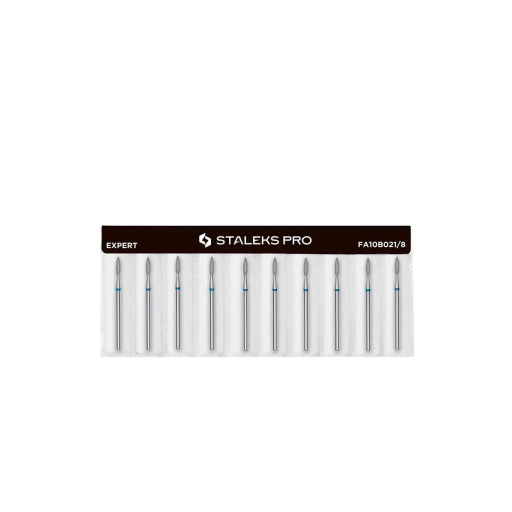 Pack of Staleks Pro nail drill bits on a white background