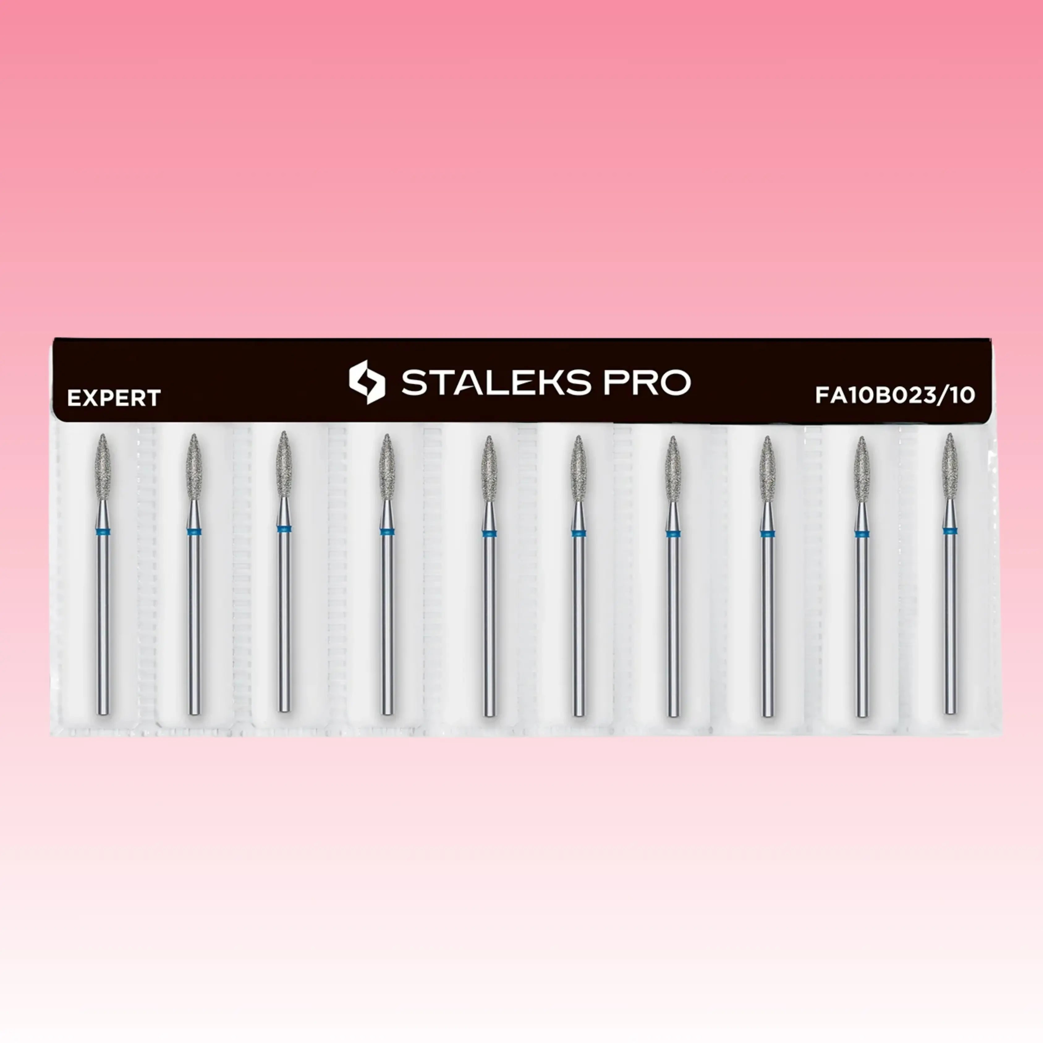 Flame-shaped diamond nail drill bit for refining cuticles, nail shaping, and podiatry treatments.