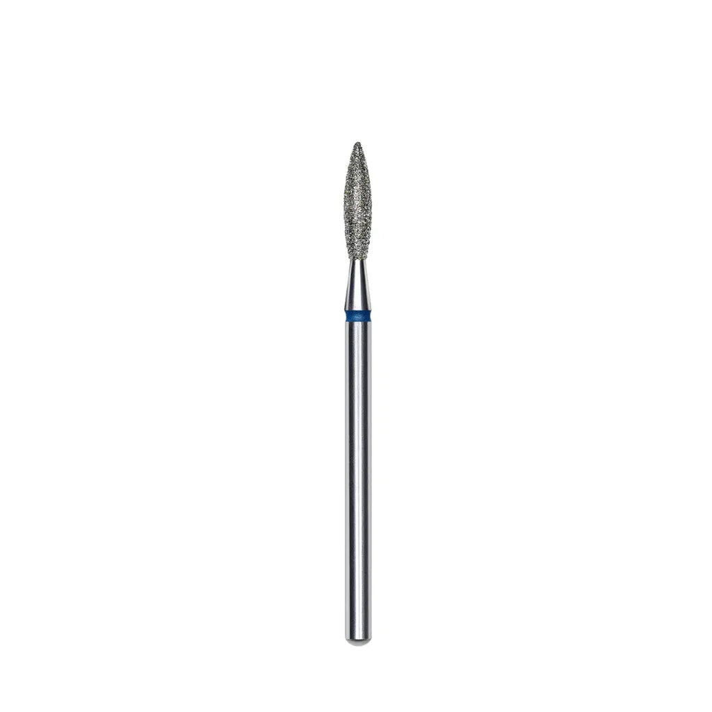 Blue notch medium abrasiveness diamond coating on 2.3mm flame shaped bit