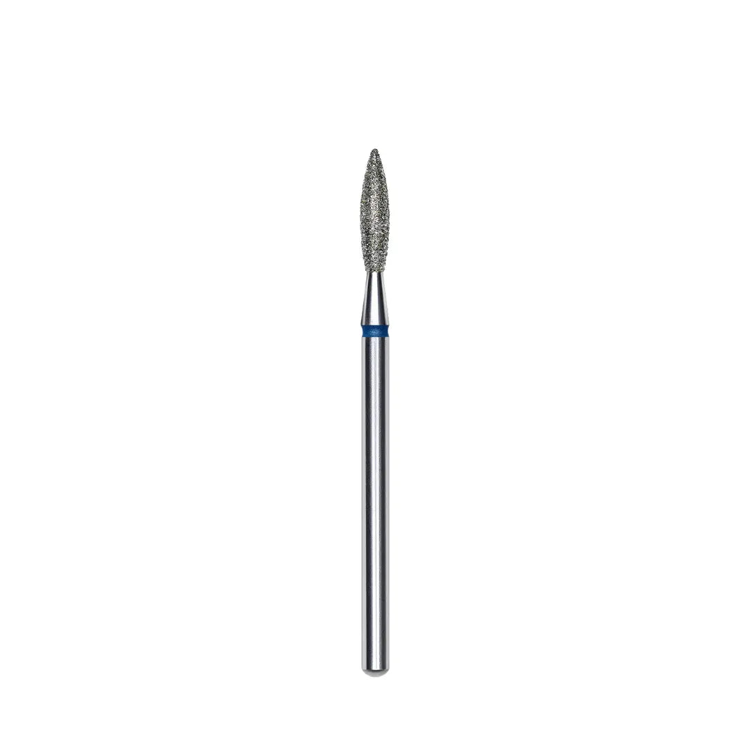 Blue notch medium abrasiveness diamond coating on 2.3mm flame shaped bit