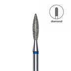 Staleks Pro Expert Diamond Nail Drill Bit Flame Blue head 2.3 mm working part 10 mm