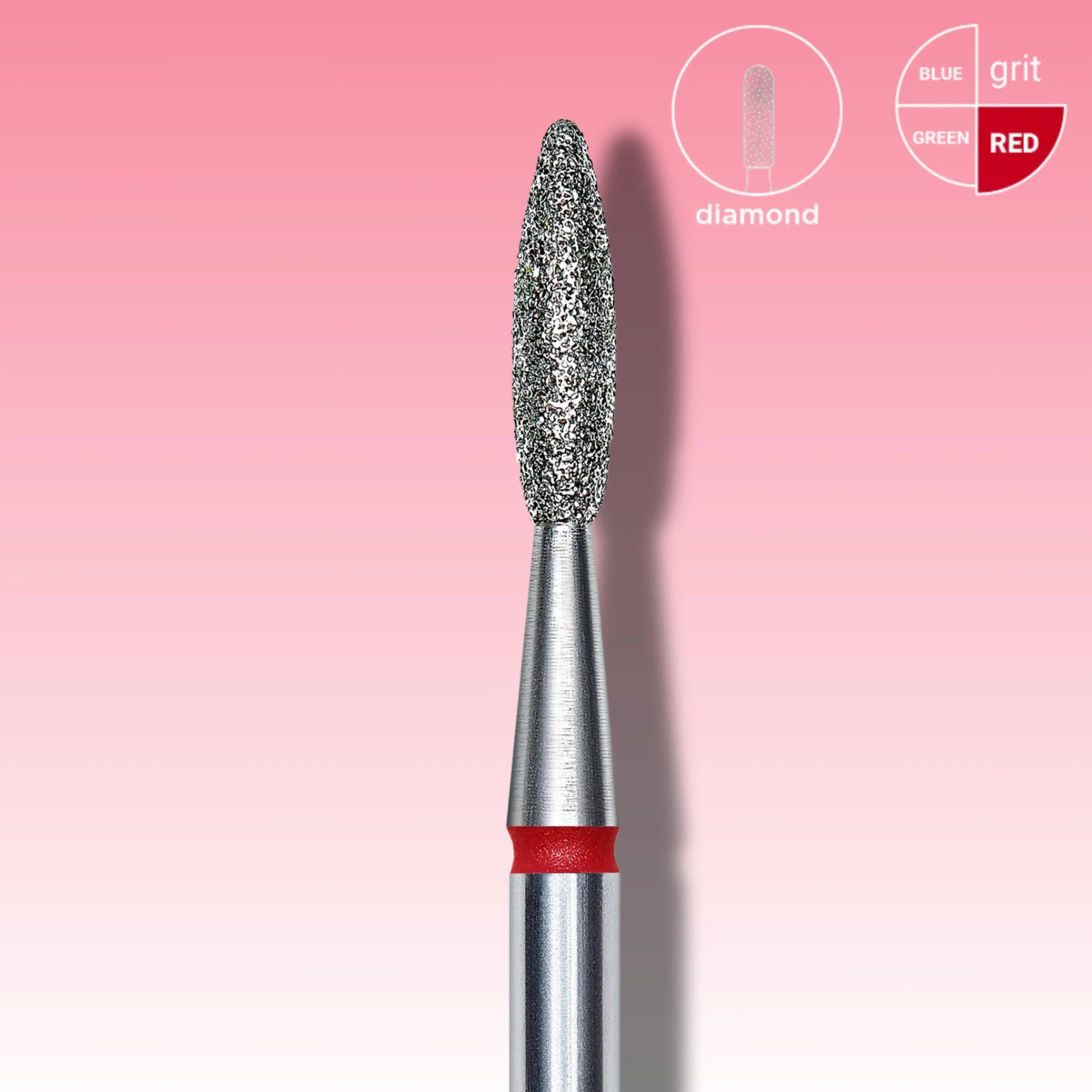Flame-shaped diamond nail drill bit for delicate cuticle removal and refining