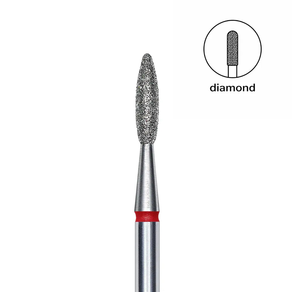 Diamond Nail Drill Bit Flame Red head 2.1 mm 