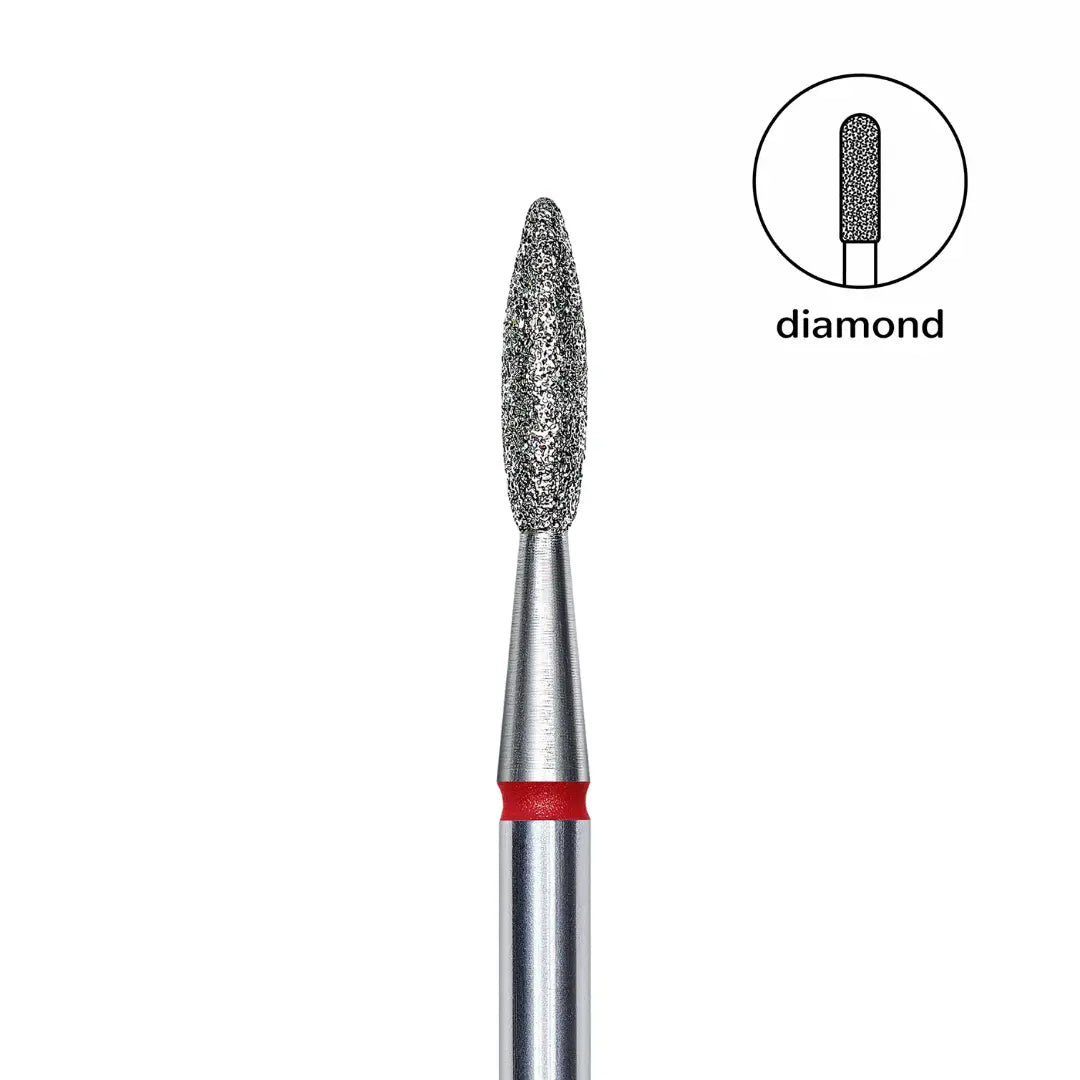 Diamond Nail Drill Bit Flame Red head 2.1 mm 