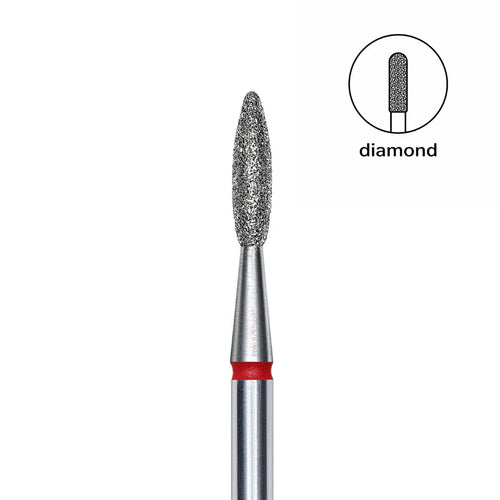 Diamond Nail Drill Bit Flame Red head 2.1 mm 