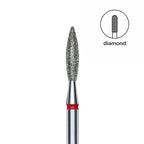 Staleks Pro Expert Diamond Nail Drill Bit Flame Red head 2.3 mm working part 10 mm
