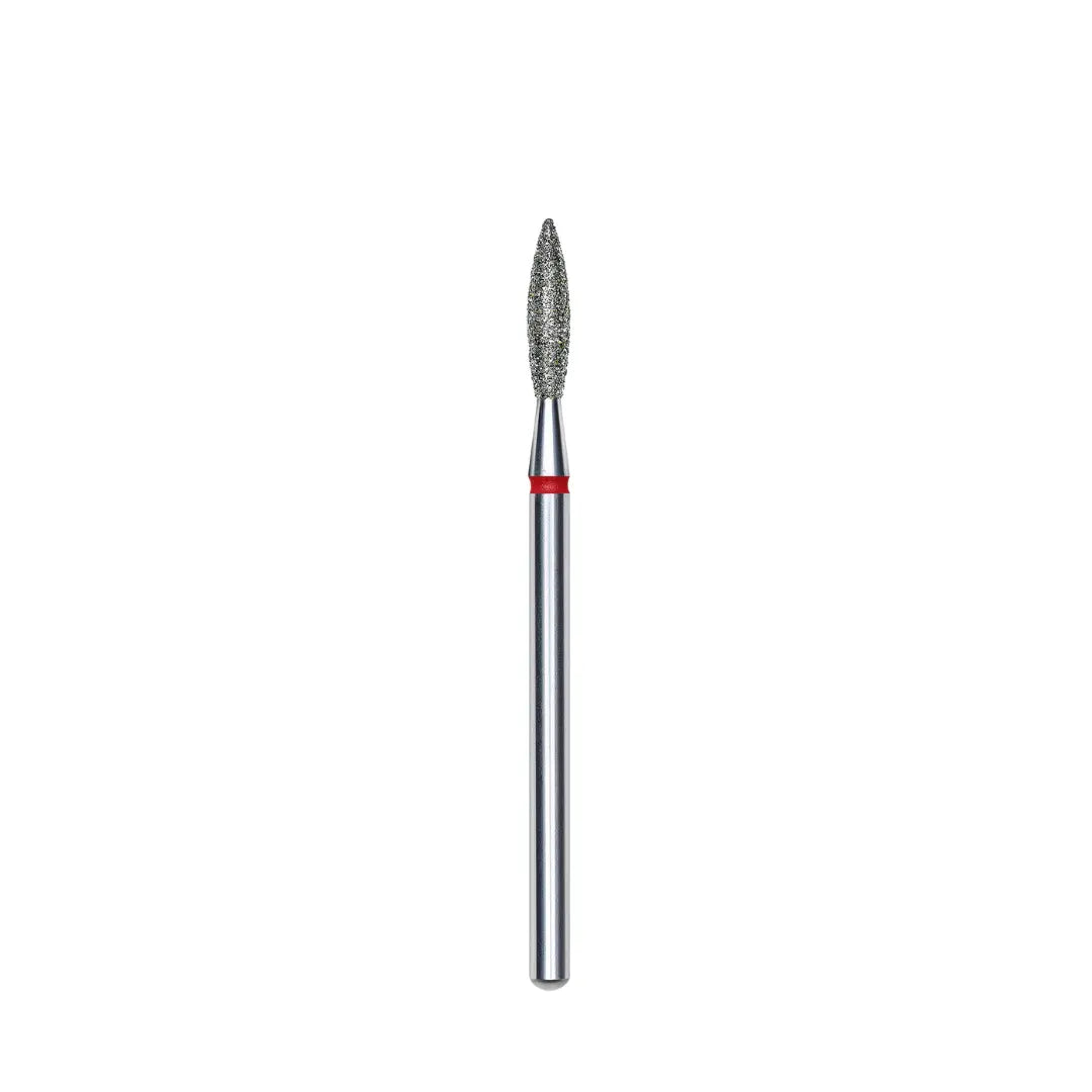 Staleks Pro Expert Diamond Nail Drill Bit Flame Red head 2.3 mm working part 10 mm