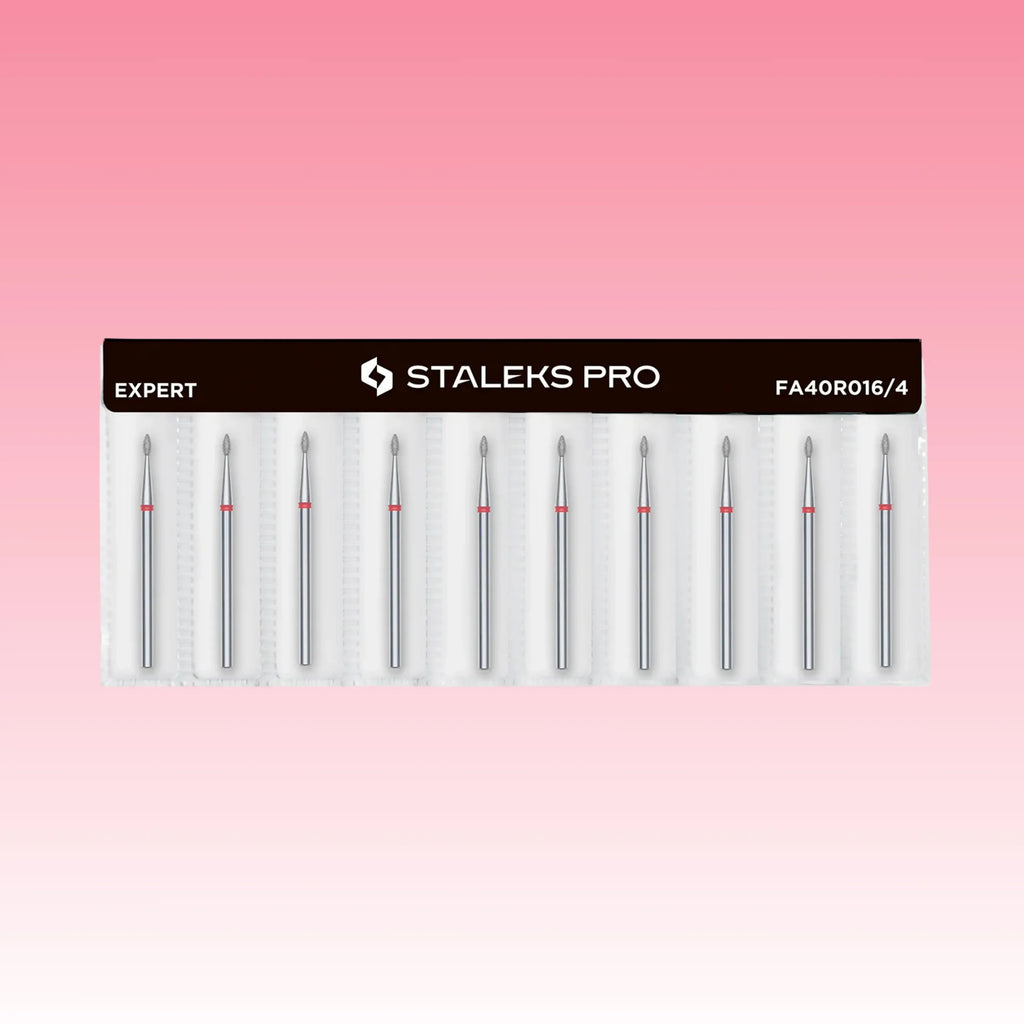 Diamond Nail Drill Bit Drop Red EXPERT – 1.6 mm head, 4 mm working part for gentle cuticle care