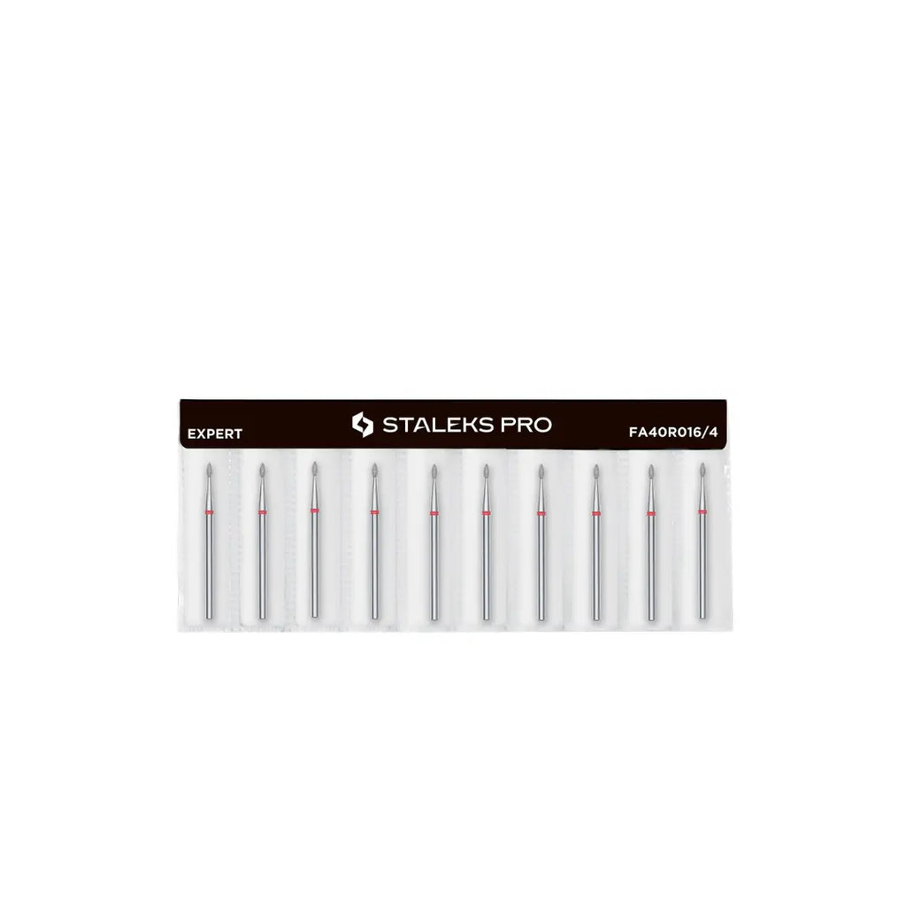 Staleks Pro Expert Diamond Nail Drill Bit Drop Red head 1.6 mm working part 4 mm