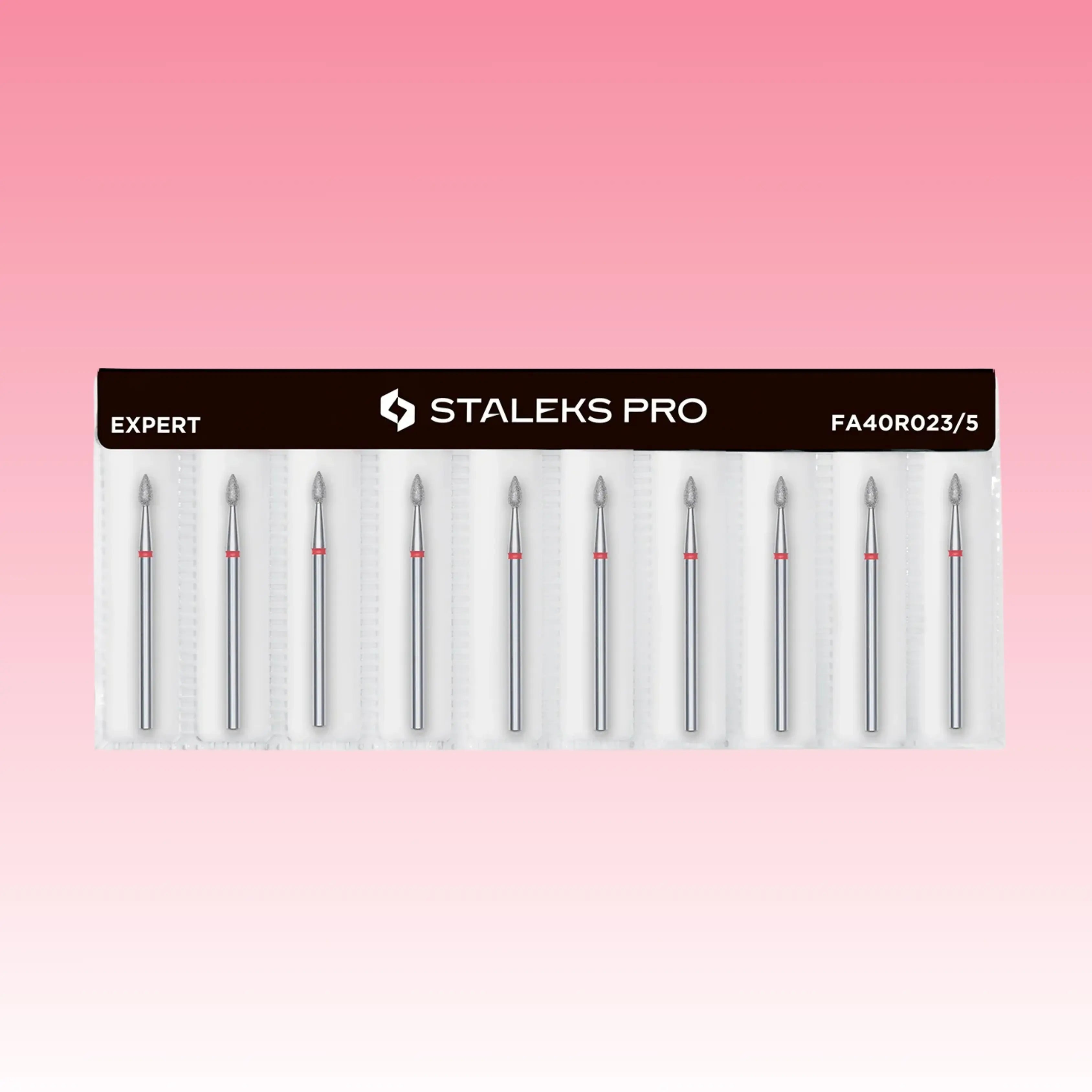 Diamond Nail Drill Bit Drop Red EXPERT – 2.3 mm head, 5 mm working part for gentle cuticle care.