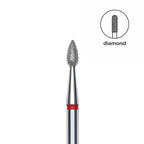 Staleks Pro Expert Diamond Nail Drill Bit Drop Red head 2.3 mm working part 5 mm