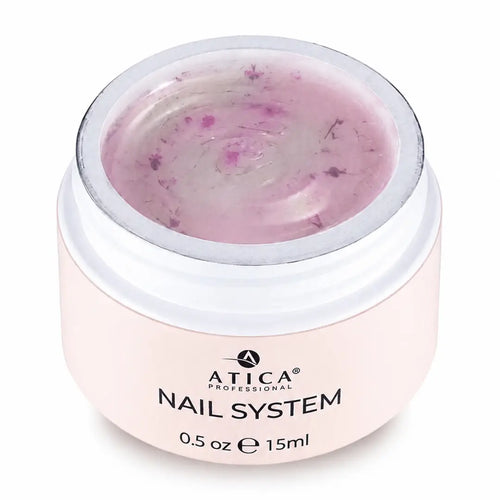 Jar of Atica Professional nail system gel on a white background