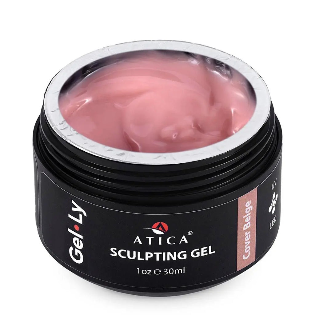 Atica GEL-LY Builder Gel Cover Beige 30ml jar, jelly texture builder gel for french manicure
