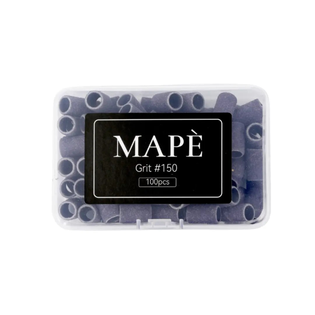 MAPE Sanding Bands 6mm drum-style, 100-piece pack, 150 grit disposable sanding sleeves