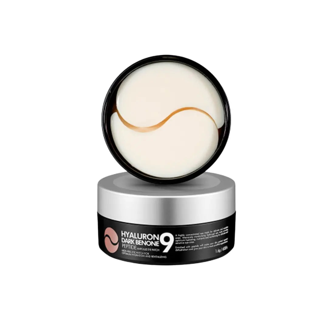 Medi-Peel Hyaluron Dark Benone 9 Peptide Ampoule Eye Patch 60 pack container showing white hydrogel patches