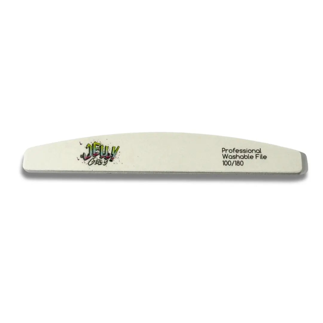 Jelly Gelly Nail File White 100/180 – Professional Half-Moon Nail File