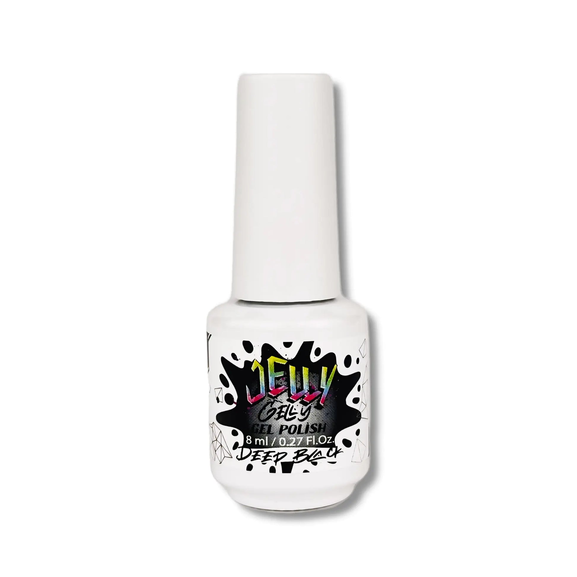 Jelly Gelly Gel Nail Polish Deep Black – intense black gel polish in an 8ml bottle.