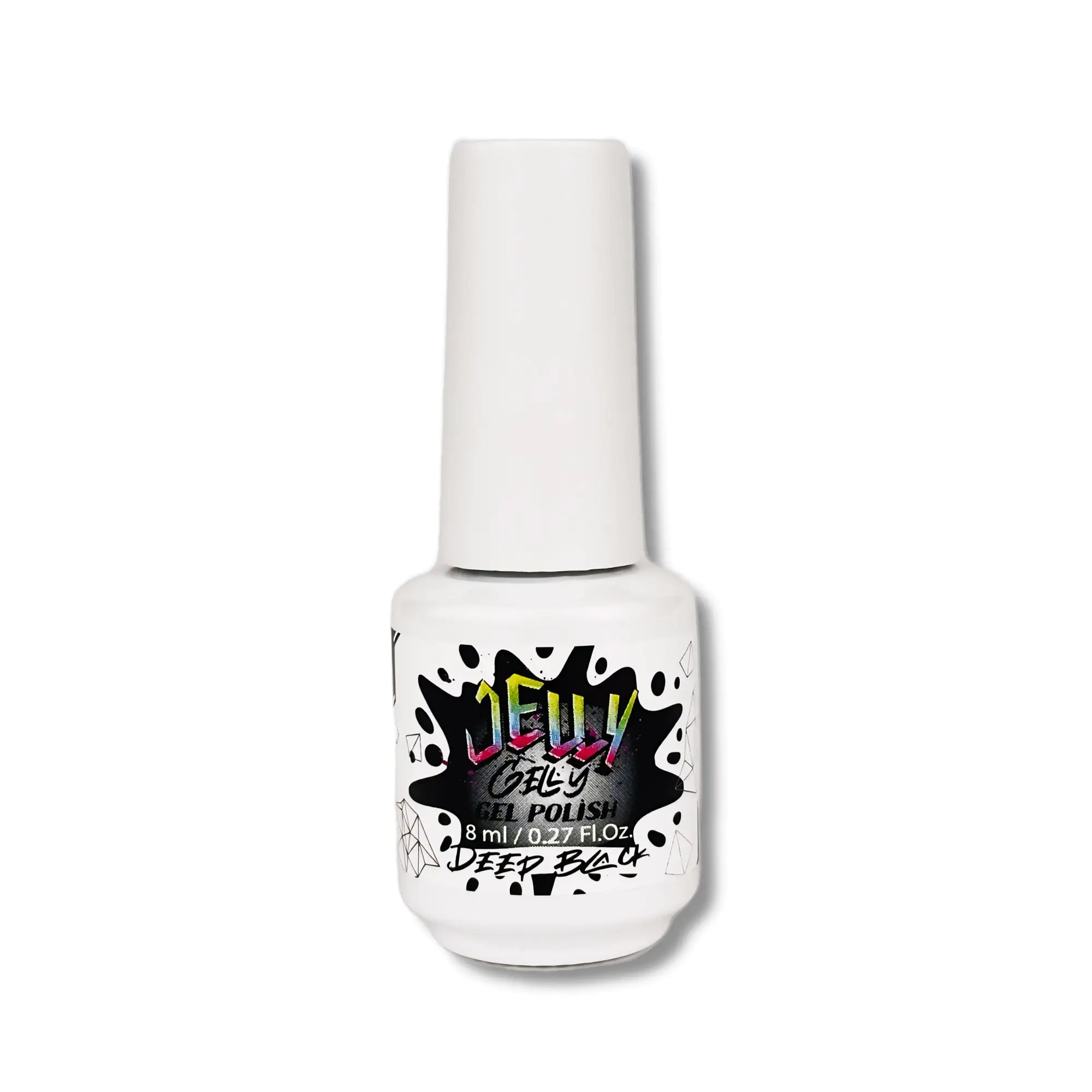 Jelly Gelly Gel Nail Polish Deep Black – intense black gel polish in an 8ml bottle.