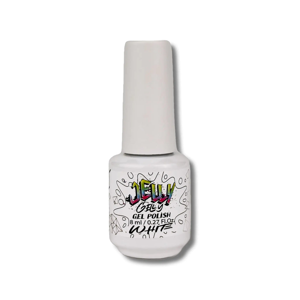 Jelly Gelly Gel Nail Polish White – crisp white gel polish in an 8ml bottle.