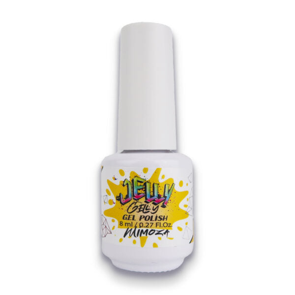 Jelly Gelly Gel Nail Polish Mimosa – vibrant yellow gel polish in an 8ml bottle.