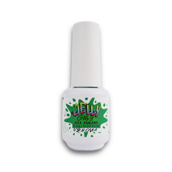 Jelly Gelly Gel Nail Polish Verona – soft eucalyptus green gel polish in an 8ml bottle.