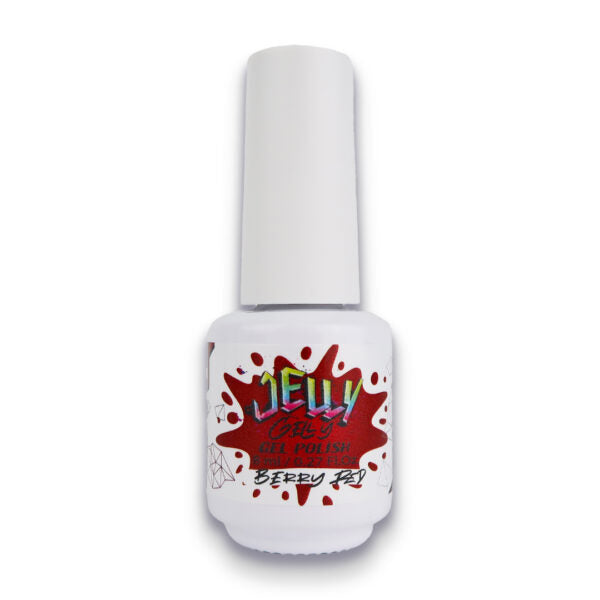 Jelly Gelly Gel Nail Polish Berry Red – rich berry-red gel polish in an 8ml bottle.
