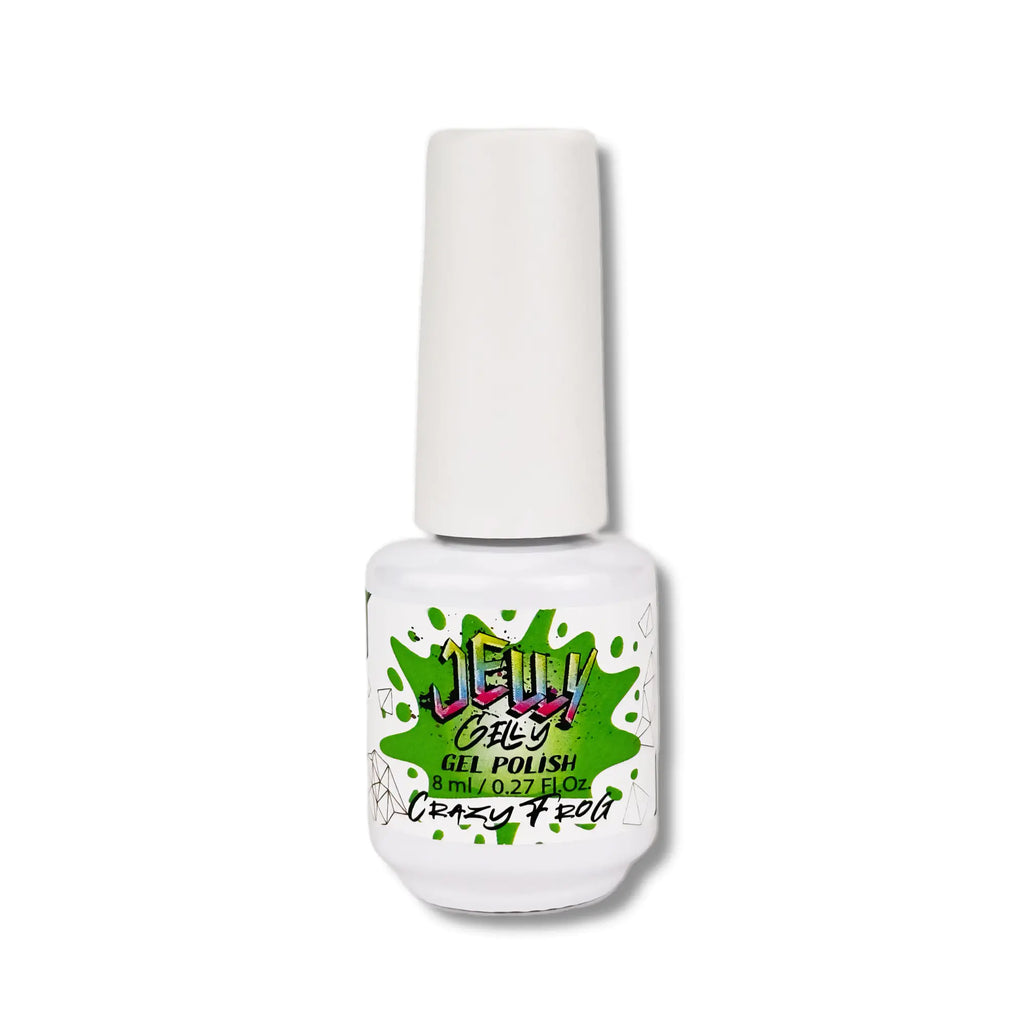 Jelly Gelly Gel Nail Polish Crazy Frog – bold, vibrant gel polish in an 8ml bottle.