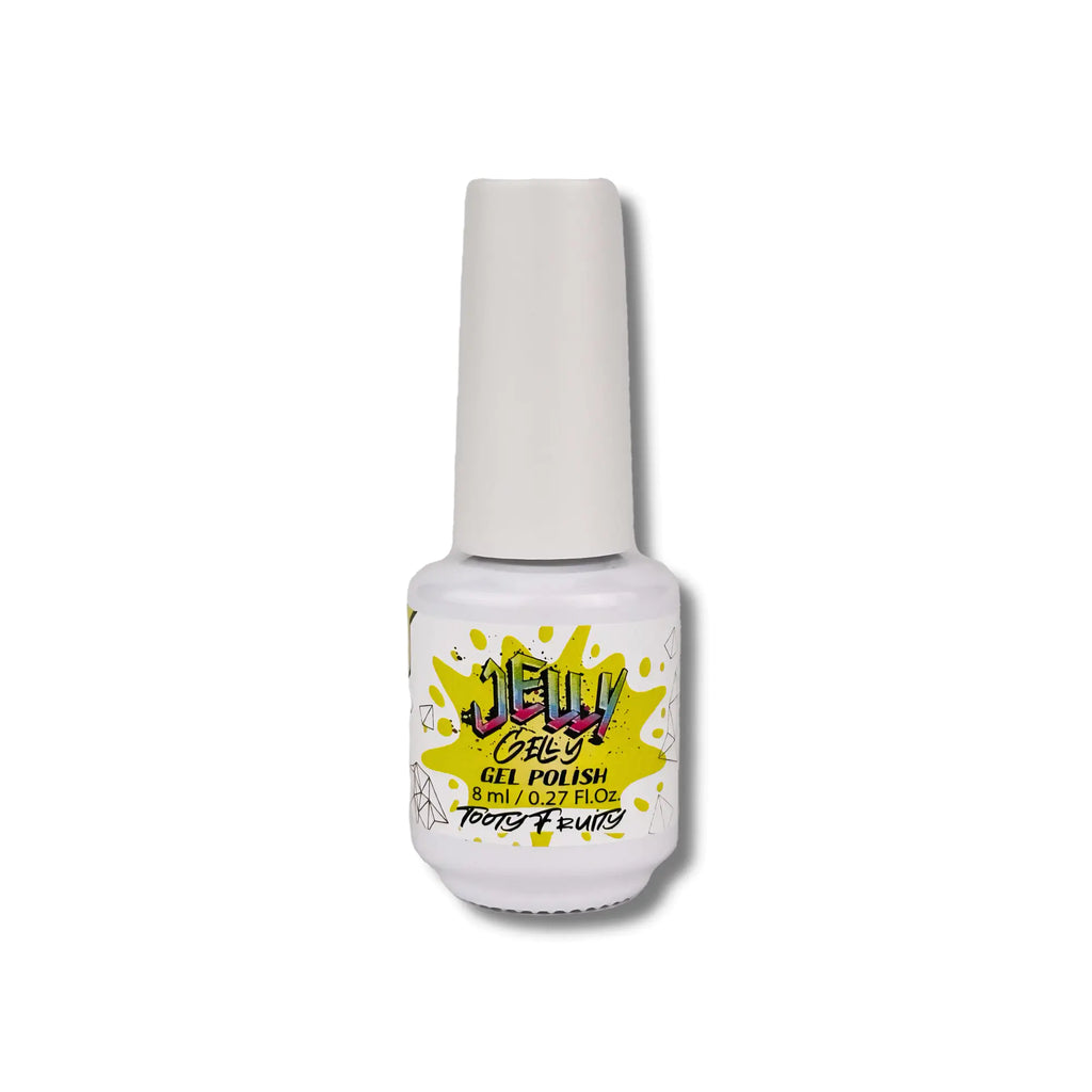 Jelly Gelly Gel Nail Polish Tooty Fruity – an 8ml bottle of lively, colorful gel polish.
