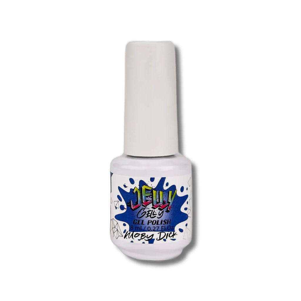 Jelly Gelly Gel Nail Polish Moby Dick – elegant gray-blue gel polish in an 8ml bottle.