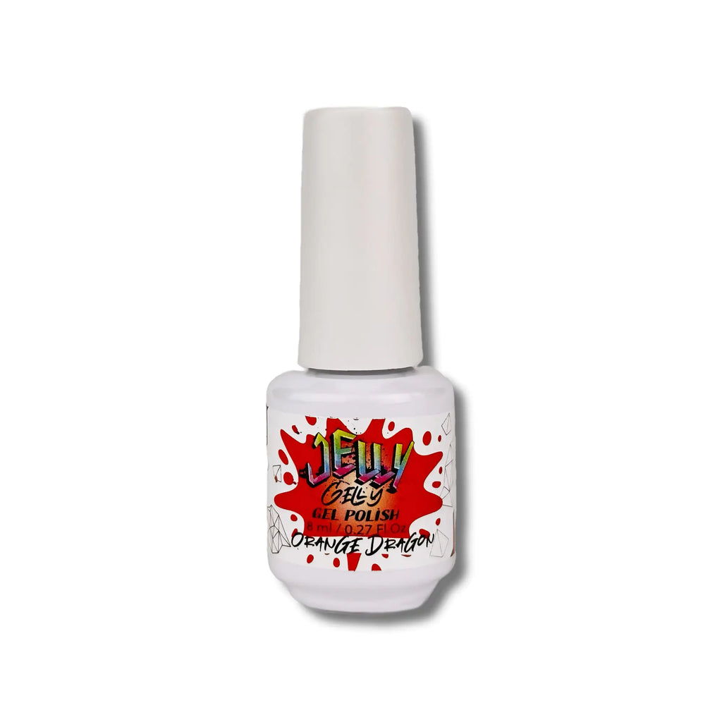 Jelly Gelly Gel Nail Polish Orange Dragon – an 8ml bottle of bold, fiery orange gel polish.