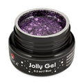 Atica Jolly Gel Violet 8ml – open jar with deep purple glitter nail gel.

