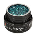 Atica Jolly Gel Blue 8ml – open jar with shimmering blue glitter gel.