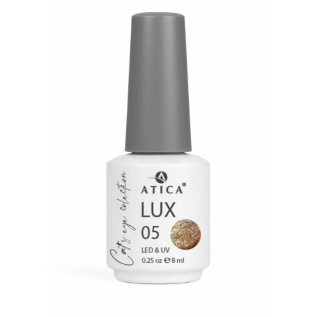 Atica Gel Polish Cat Eye Lux 05 – Golden Satin Cat-Eye Effect 8ml