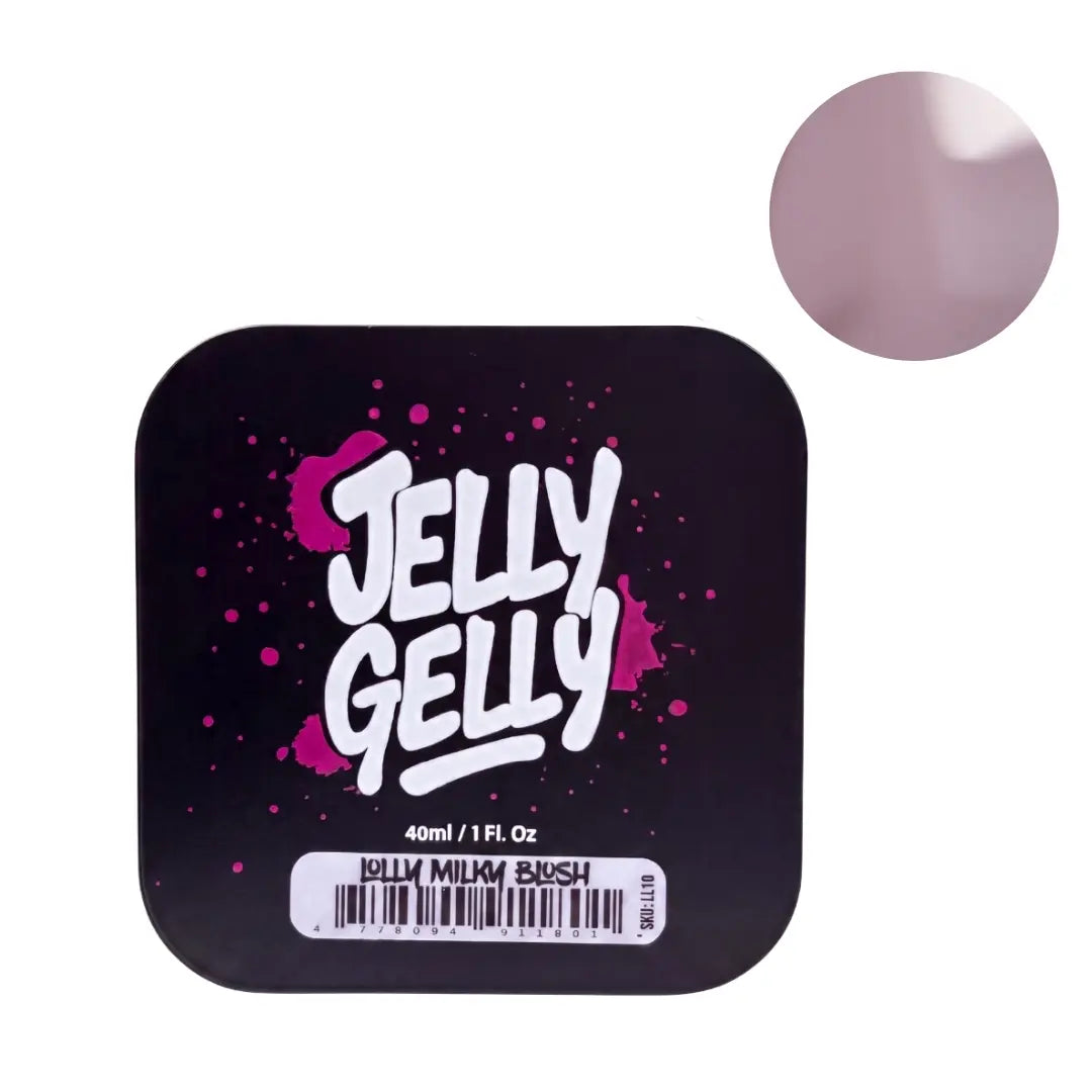Jelly Gelly Lolly Gel Milky Blush 40ml, self-levelling vegan builder gel for nail extensions and architecture