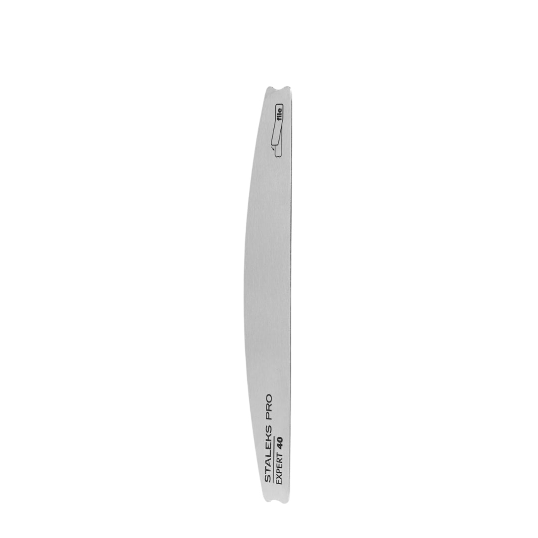 Crescent Metal Base For Nail File EXPERT 40, stainless steel, 162 x 25 mm, suitable for disposable crescent-shaped files, sterilizable, for safe manicure and pedicure.