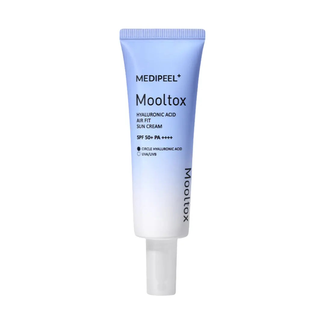 MediPeel Hyaluronic Acid Aqua Mooltox Air Fit Sun Cream SPF50+ 50ml tube, cooling lightweight sunscreen