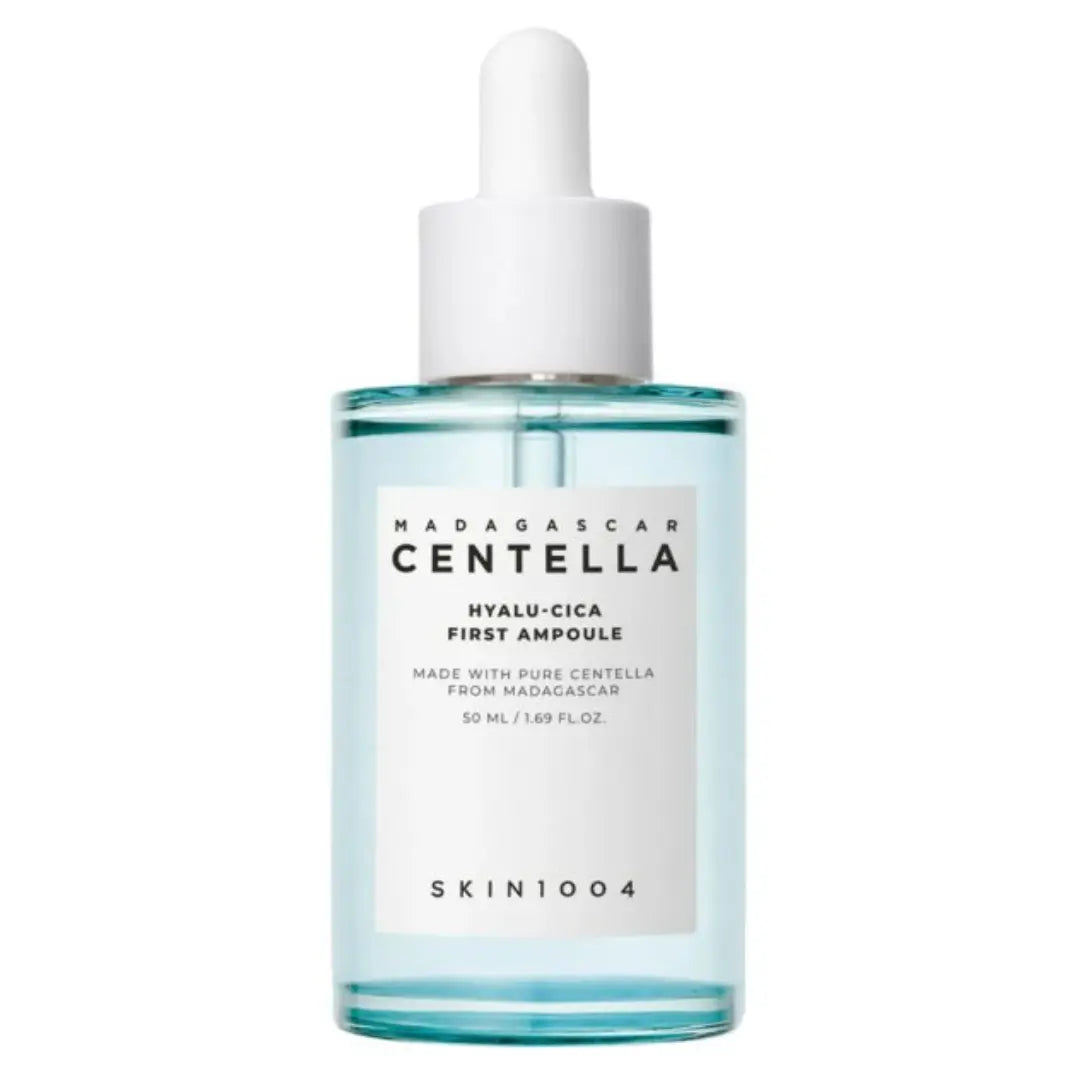 SKIN1004 Madagascar Centella Hyalu-Cica First Ampoule 50ml bottle with dropper, blue hydrology series