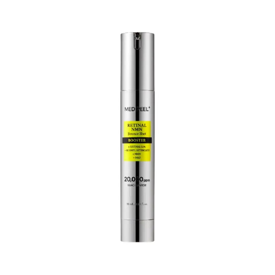 MediPeel Retinal NMN Bounce Shot Booster 30ml bottle, nighttime retinal and NMN firming ampoule