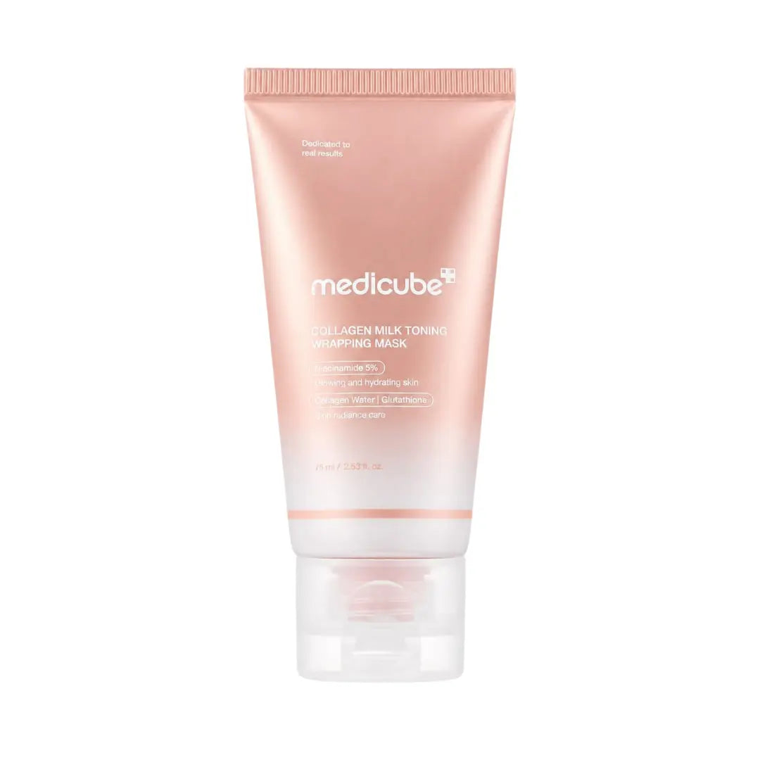 Medicube Collagen Milky Toning Wrapping Mask 75ml, milky peel-off collagen mask for dull dehydrated skin