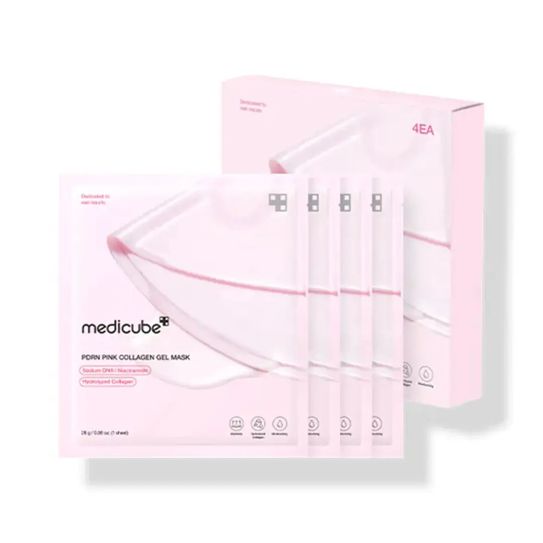 Medicube Pink Collagen Gel Mask 4pcs box, firming sheet mask